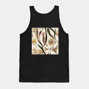 Boho Vintage Watercolor Floral Botanical Design Tank Top